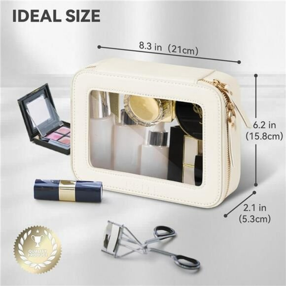 Waterproof Makeup Bag Travel Cosmetic Organizer PU Leather Toiletry Case Large - Picture 3 of 7